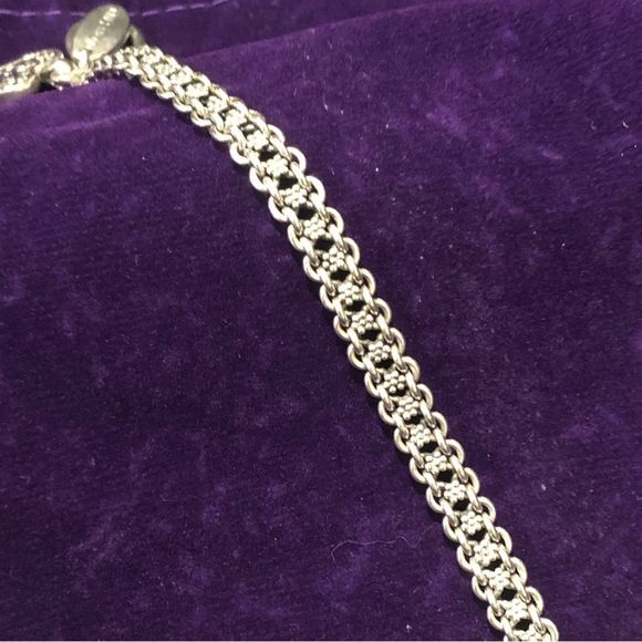 LOIS HILL Sterling Silver Woven Floral Accent Heart Charm Toggle Bracelet - Picture 9 of 17